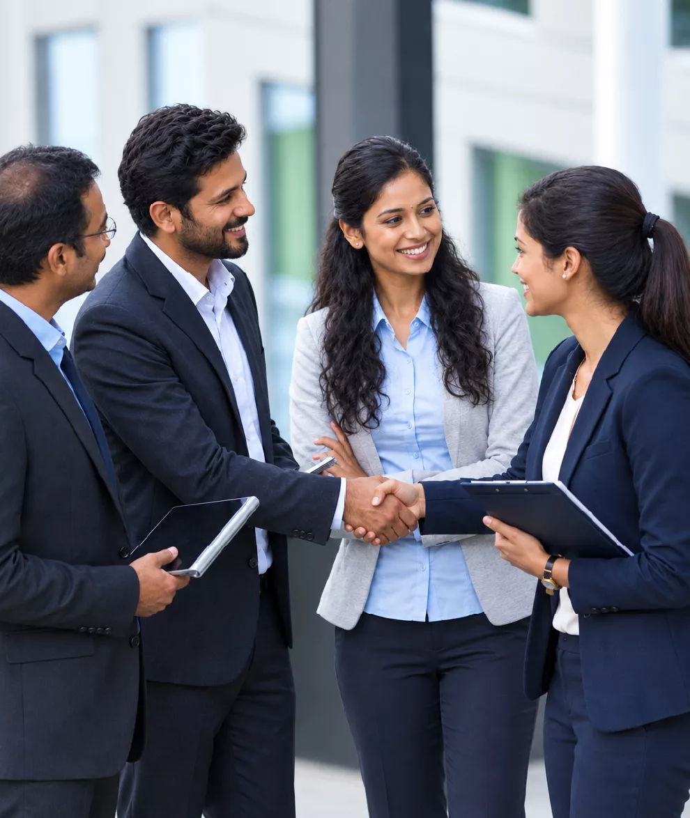 Consultant shaking hands with a client